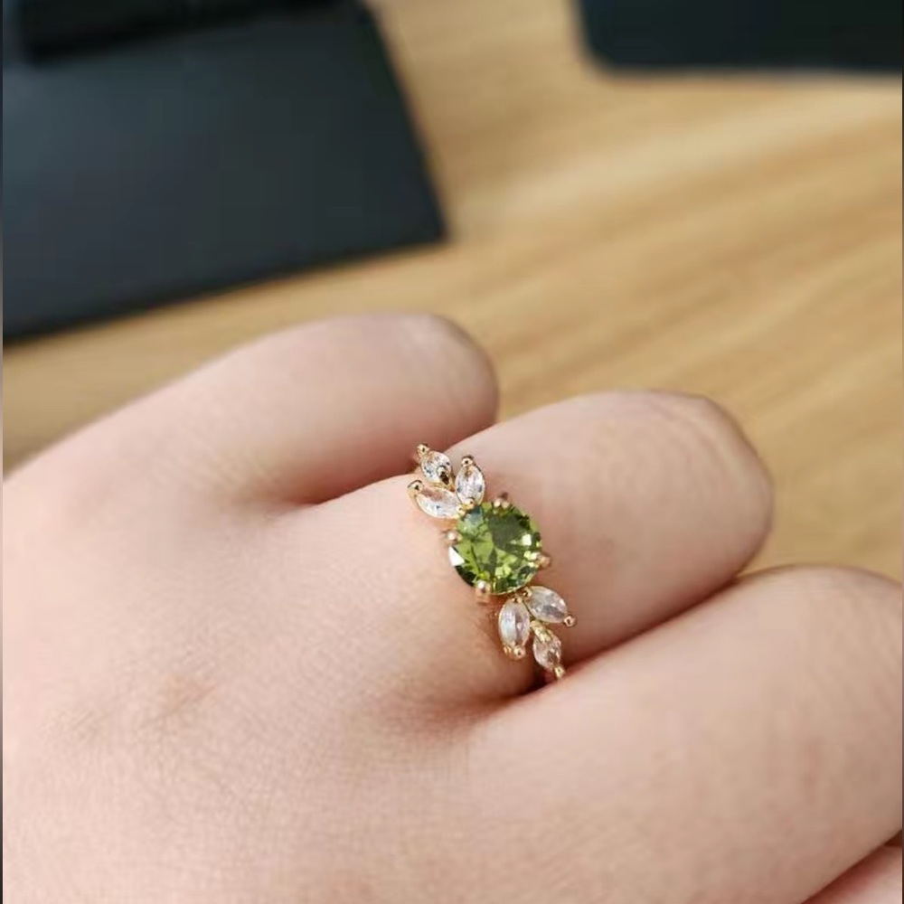 18K Gold Plated Gemstone Ring